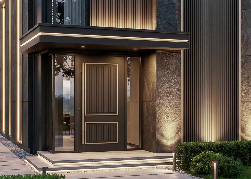 Veyna Elysium pivot door on a contemporary house
